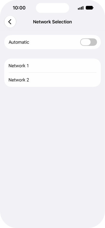 If you turn off the function, press the required network.