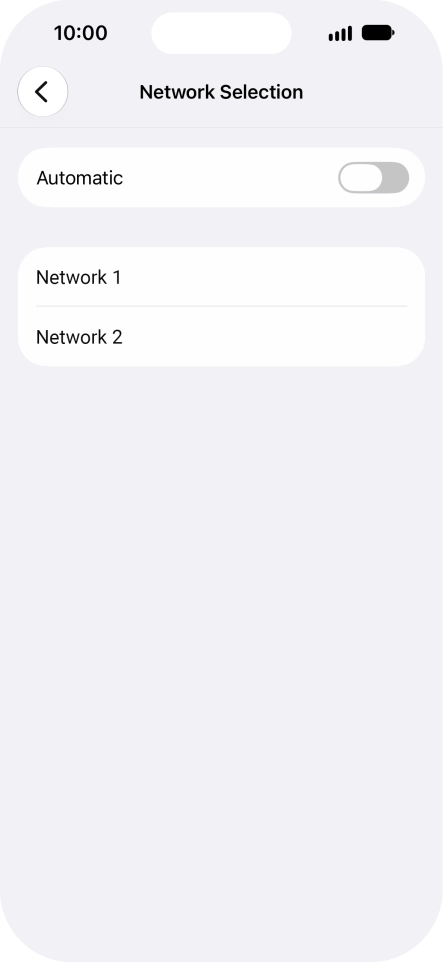 If you turn off the function, press the required network.