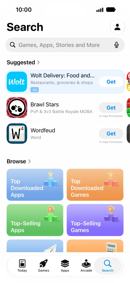 Press the search field and key in the name or subject of the required app. Press the search field and key in the name or subject of the required app.