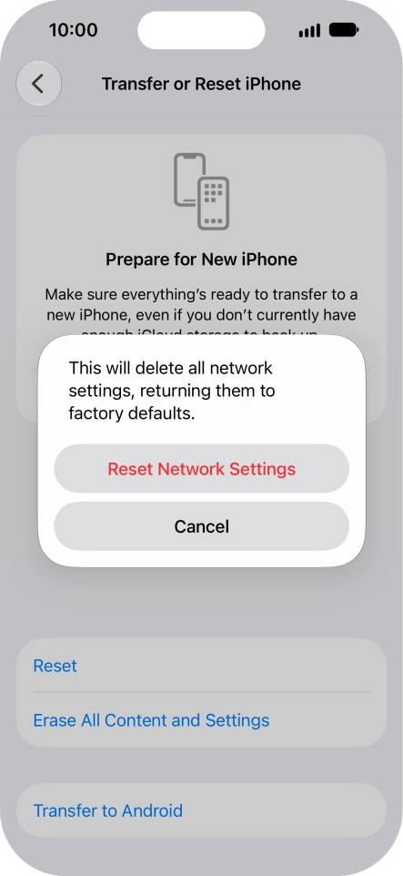 Press Reset Network Settings.