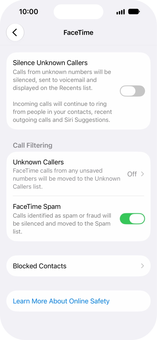 Press Unknown Callers.
