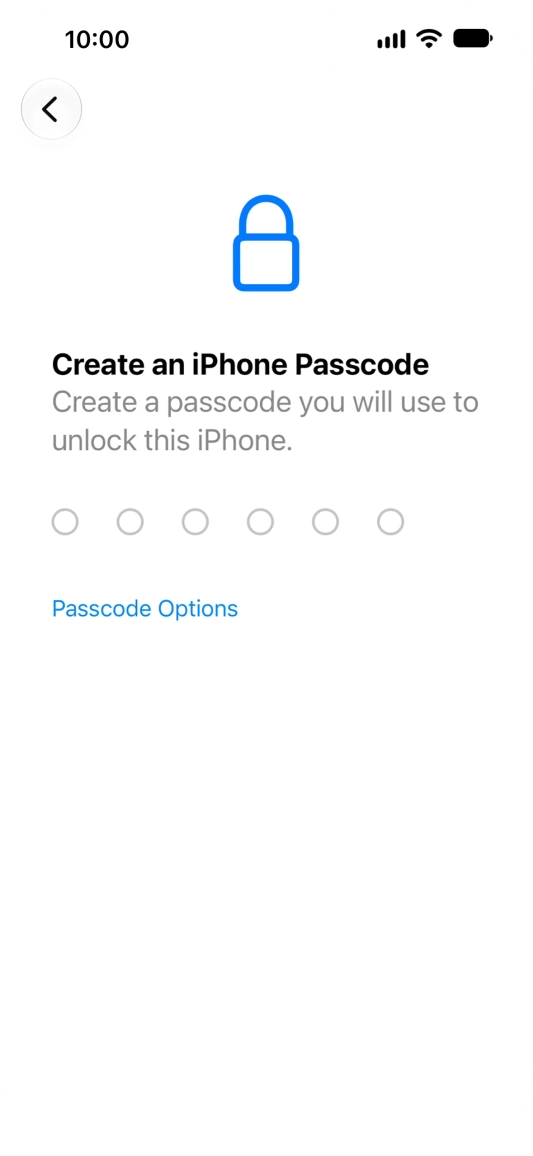 Press Passcode Options.
