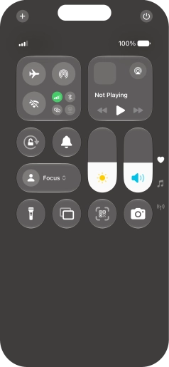 Press the flight mode icon to turn the function on or off. Press the flight mode icon to turn the function on or off.