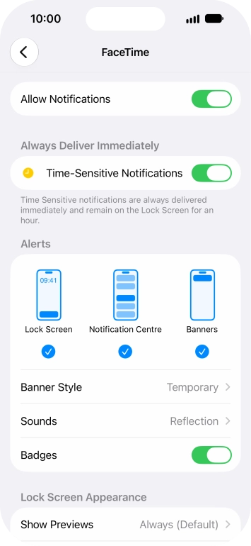 Press the indicator next to 