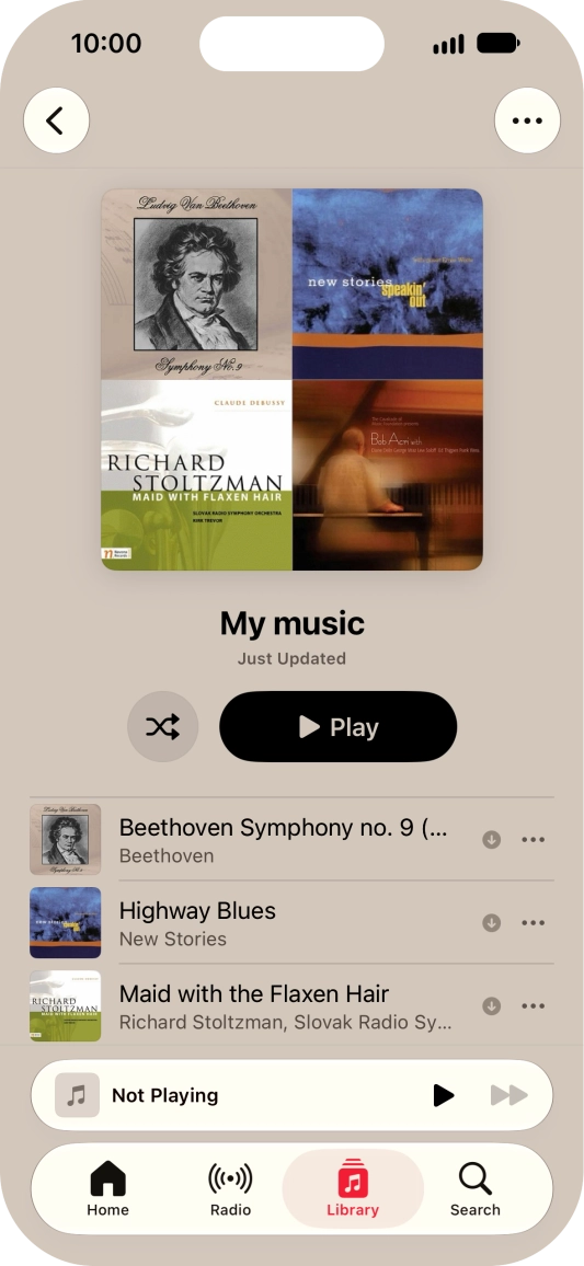 Go to the required category or playlist and press the required audio file. Go to the required category or playlist and press the required audio file.