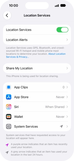 Press the required app.