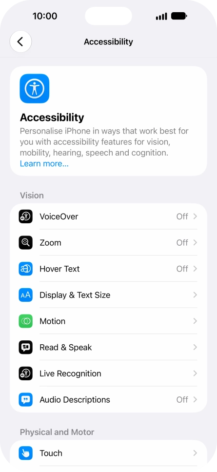 Press the required category below 