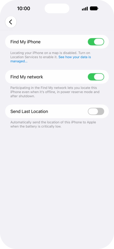 Press the indicator next to 