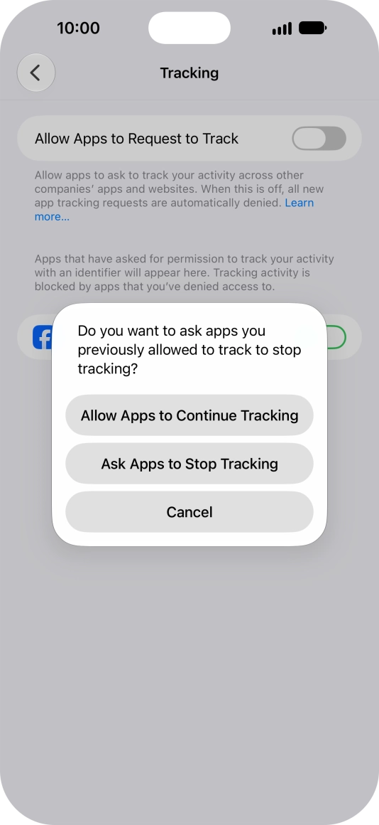 If you turn off the function, press the required setting.