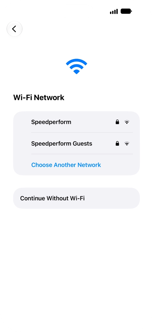 Press the required Wi-Fi network.