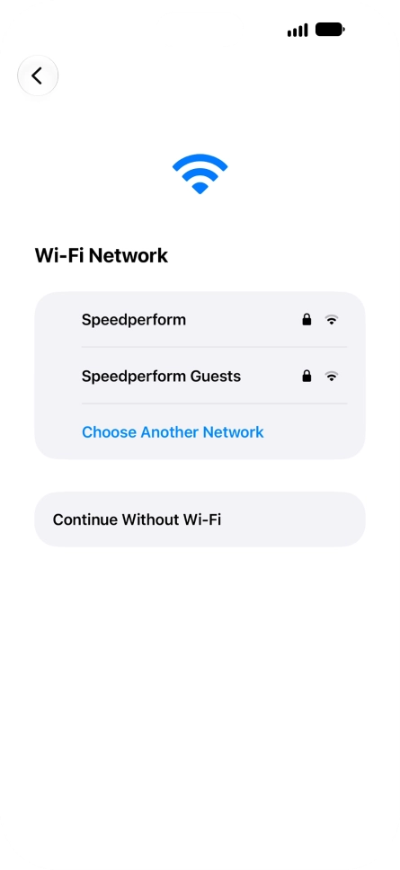 Press the required Wi-Fi network.