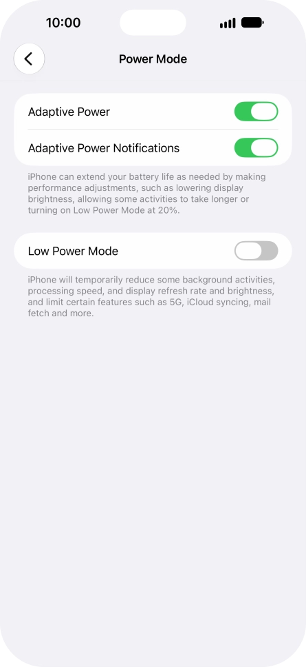 Press the indicator next to 
