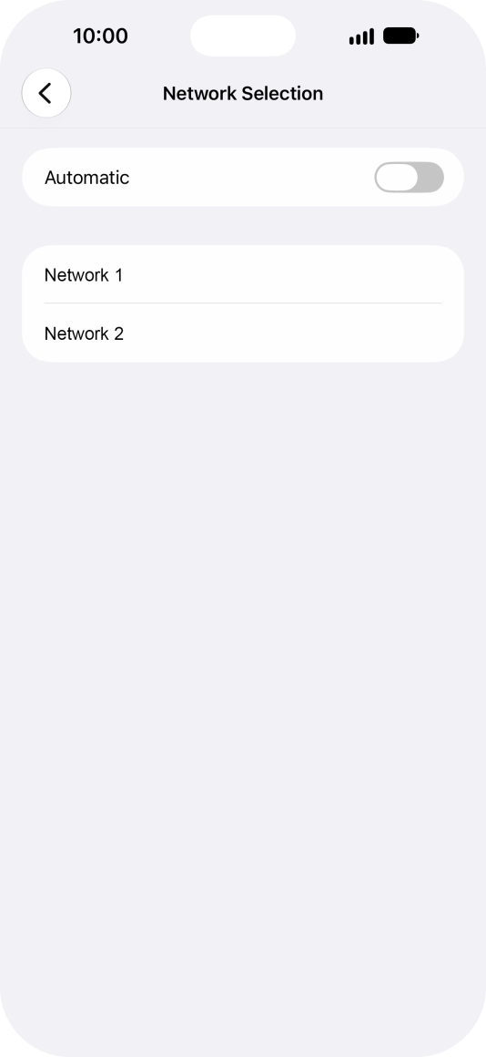 If you turn off the function, press the required network.