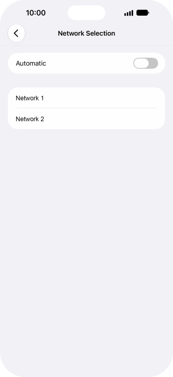 If you turn off the function, press the required network.