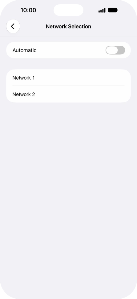 If you turn off the function, press the required network.