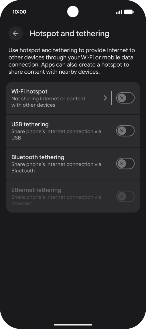 Press Wi-Fi hotspot.