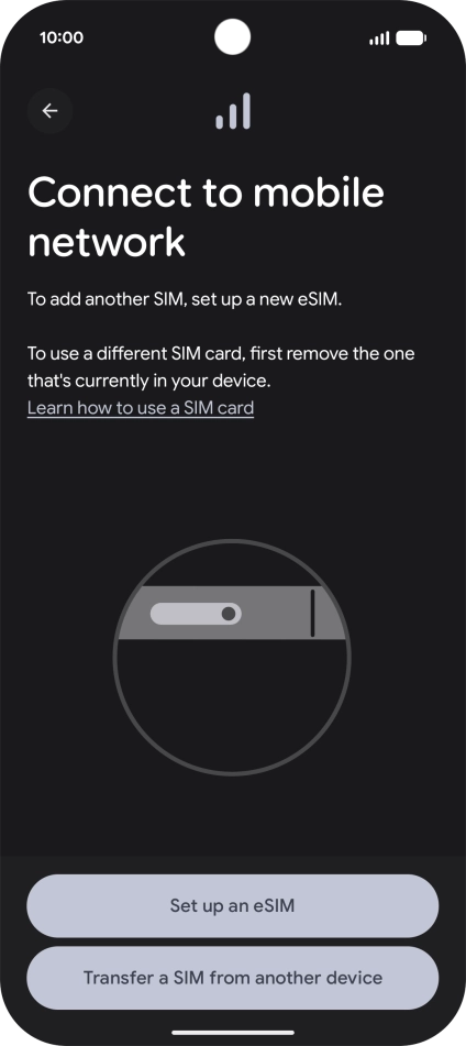 Press Set up an eSIM.