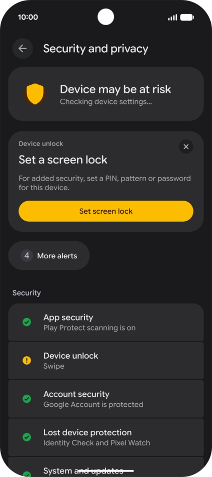 Press Device unlock.