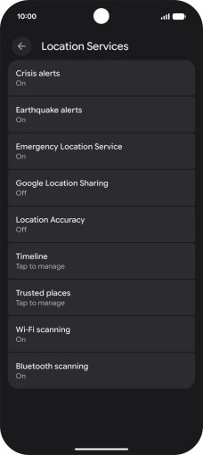 Press Location Accuracy.