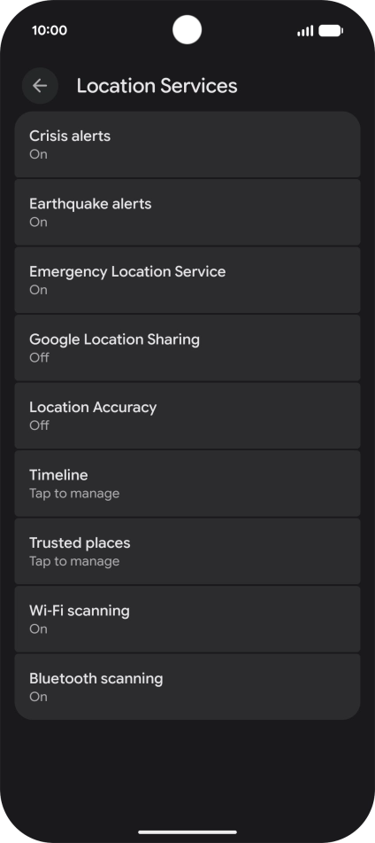 Press Location Accuracy.
