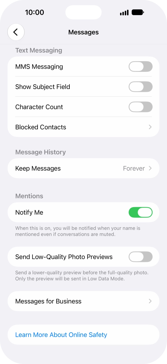 Press the indicator next to 