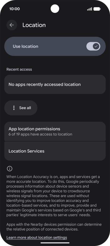 Press App location permissions.