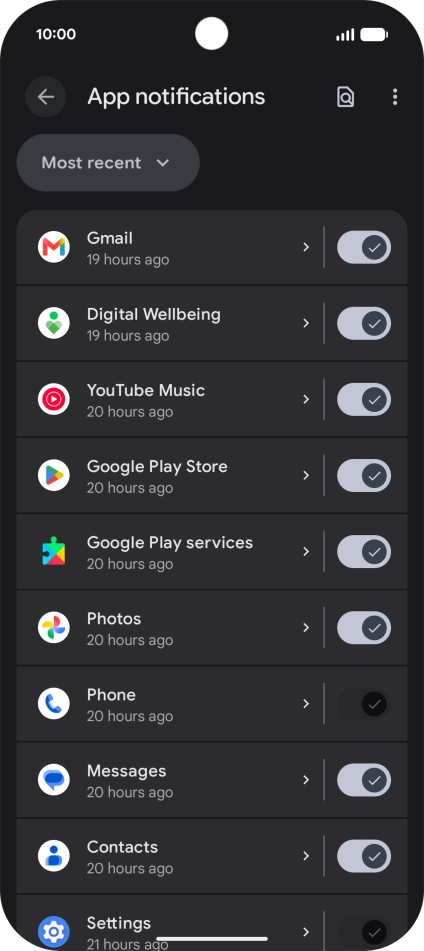 Press the drop down list.