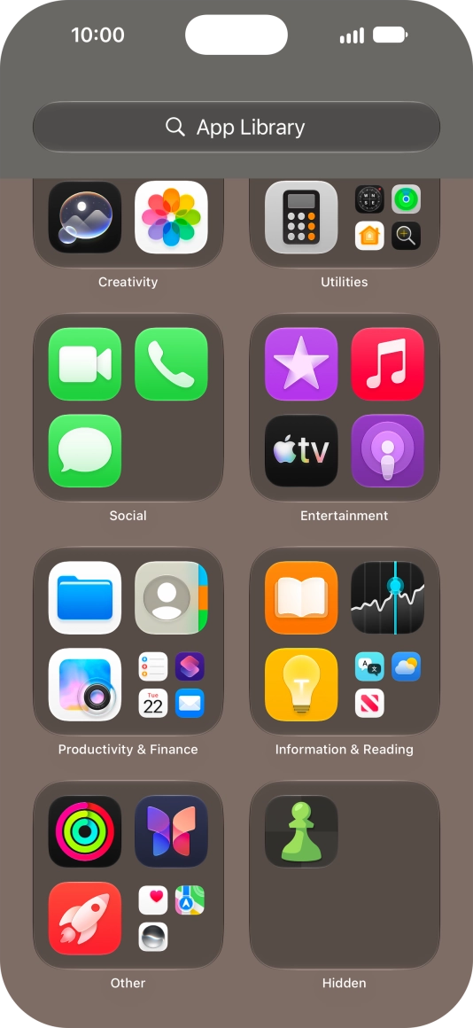 Press and hold the required app.