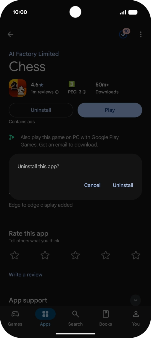Press Uninstall.
