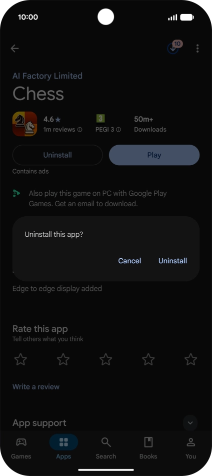 Press Uninstall.