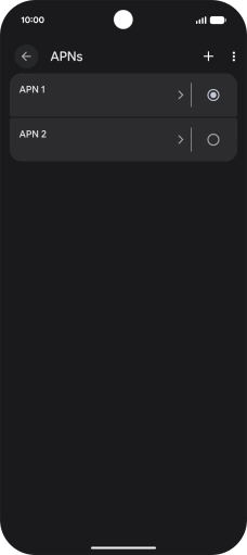 Press the field next to the data connection to activate it.