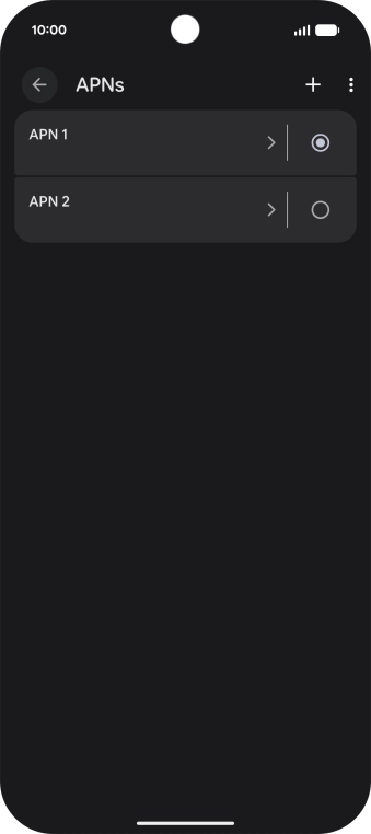 Press the field next to the data connection to activate it.