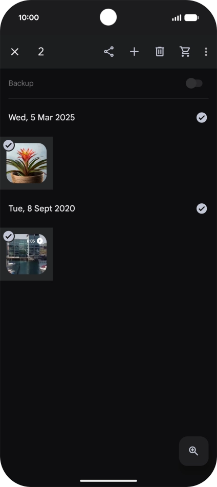 Press the share icon.