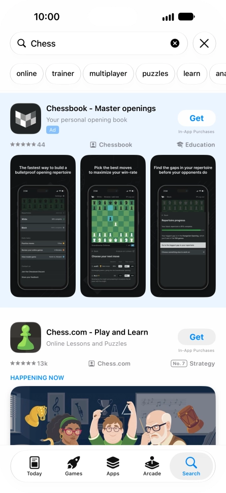 Press the required app.