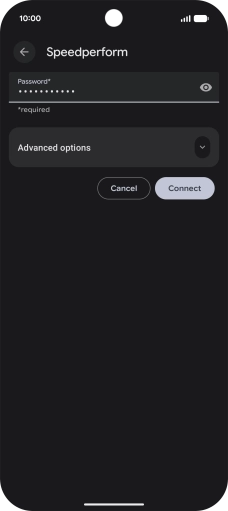 Key in the password for the Wi-Fi network and press Connect.