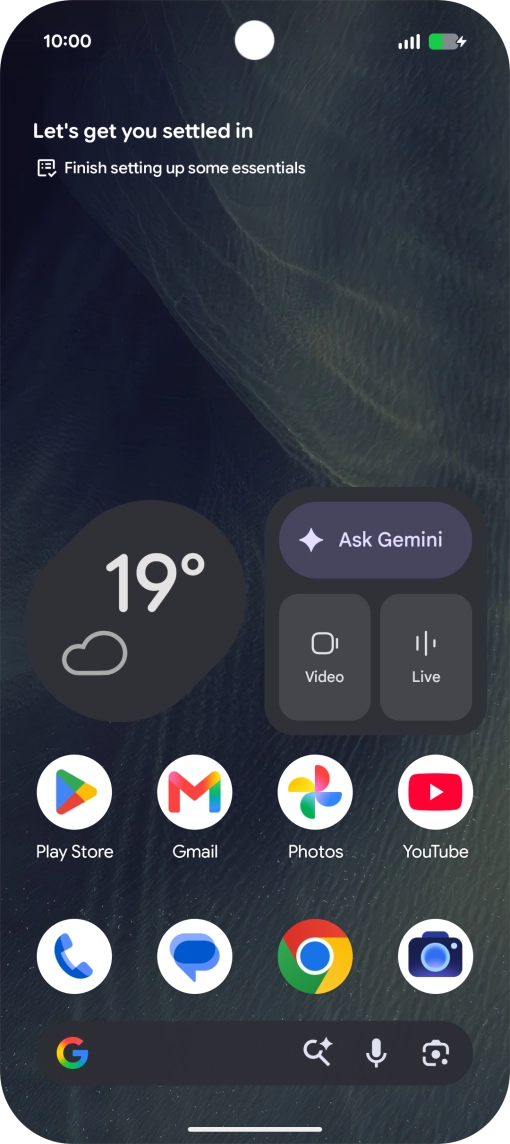 When the battery charging icon is displayed, charging is in progress.