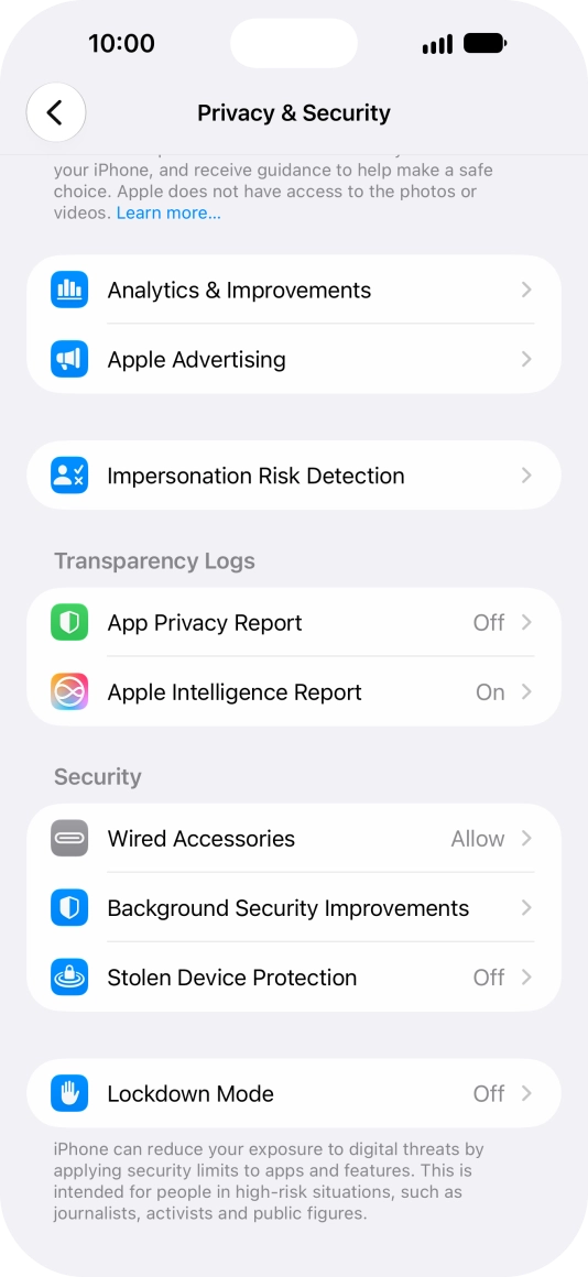 Press App Privacy Report.