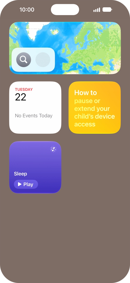 Press and hold the required widget until a pop-up menu is displayed.