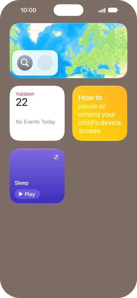 Press and hold the required widget until a pop-up menu is displayed.