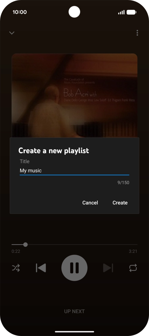 Key in a name for the playlist and press Create.