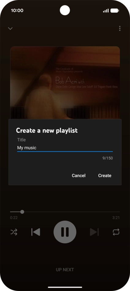 Key in a name for the playlist and press Create.