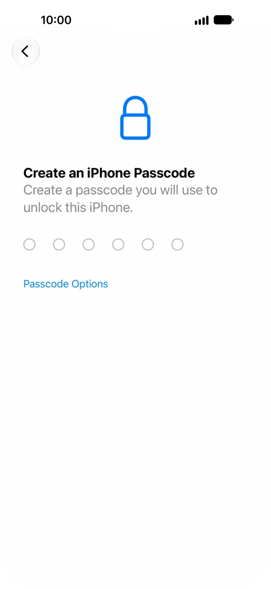 Press Passcode Options.