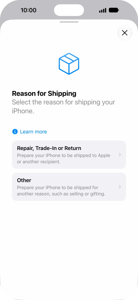 Press Repair, Trade-In or Return.