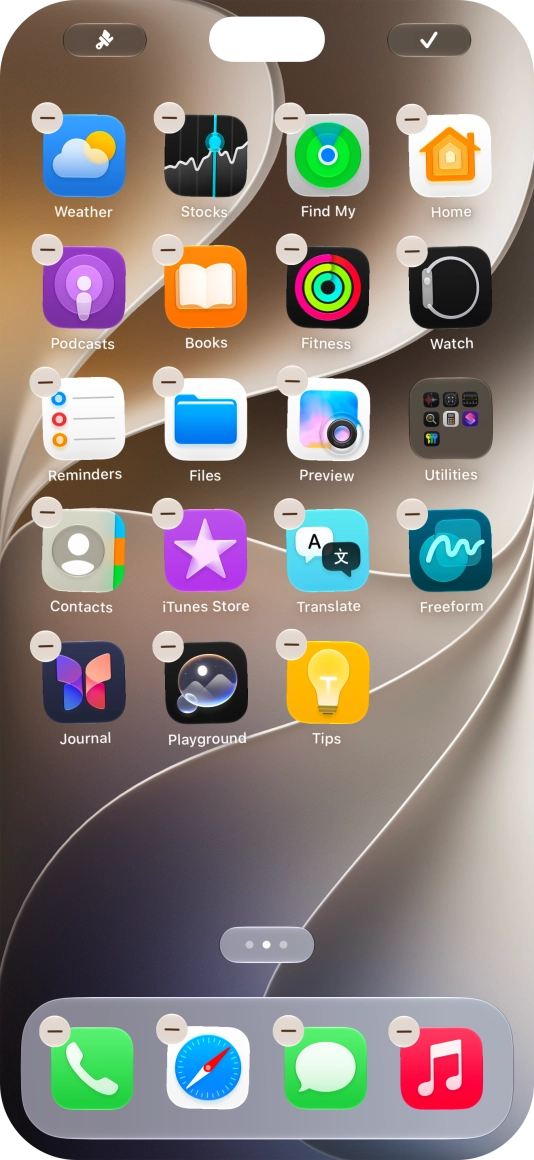 Press the home screen icon.