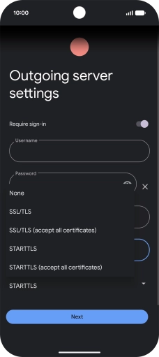 Press SSL/TLS.
