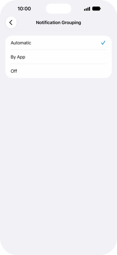 Press the required setting.