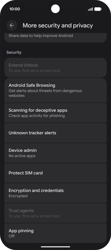 Press Protect SIM card.