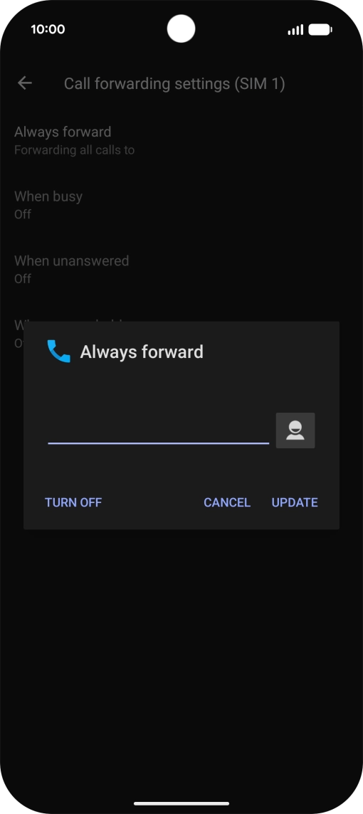 Press TURN OFF.