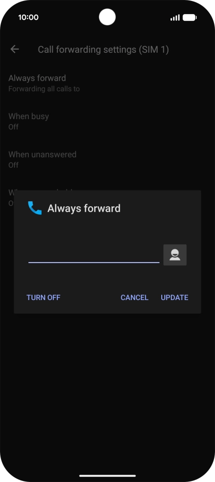 Press TURN OFF.