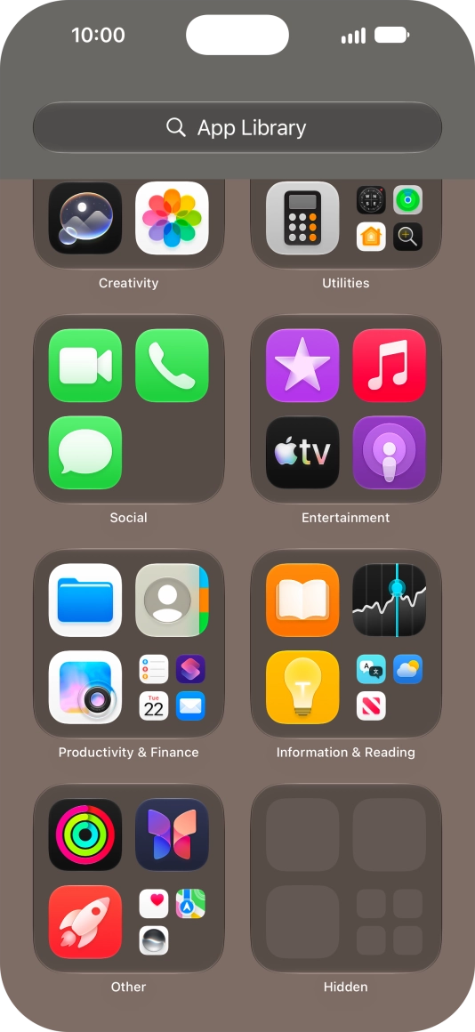 The app is now placed in the Hidden folder in the App Library.
